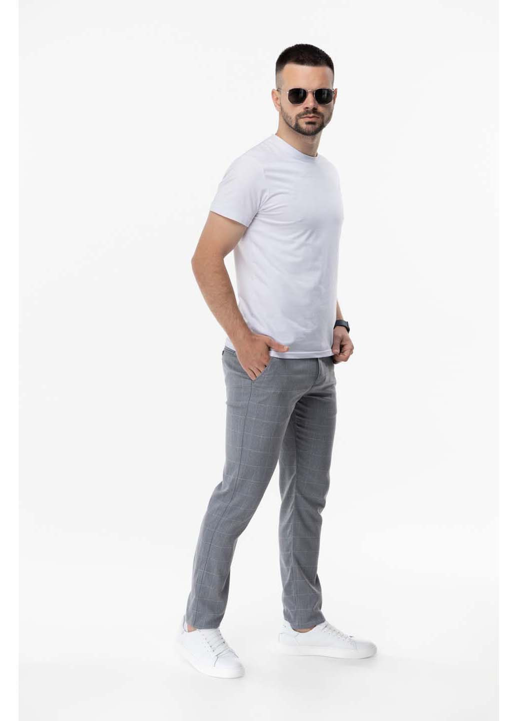 Серые кэжуал демисезонные брюки Redpolo