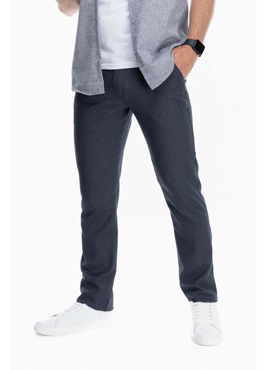 Темно-синие кэжуал демисезонные брюки Redpolo