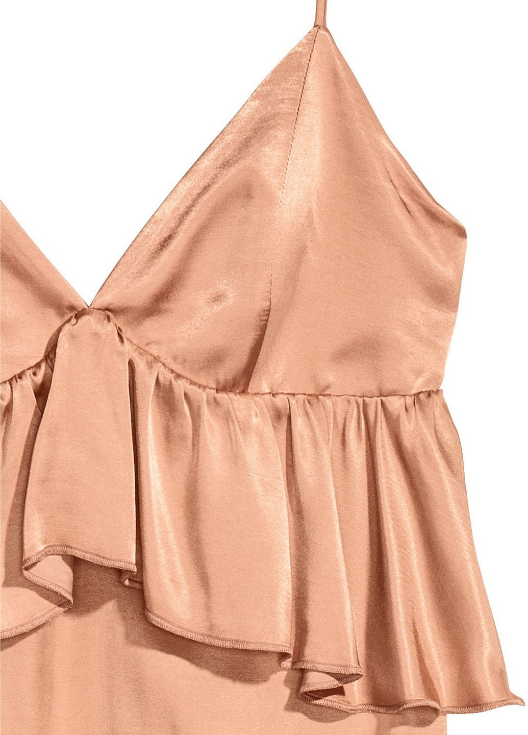 Светло-коричневое коктейльное платье H&M однотонное