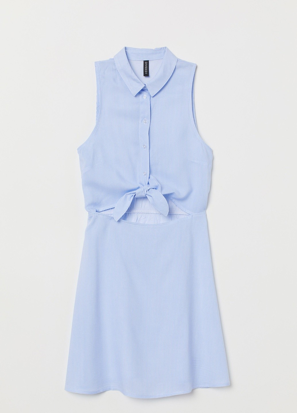 Голубое платье H&M в полоску