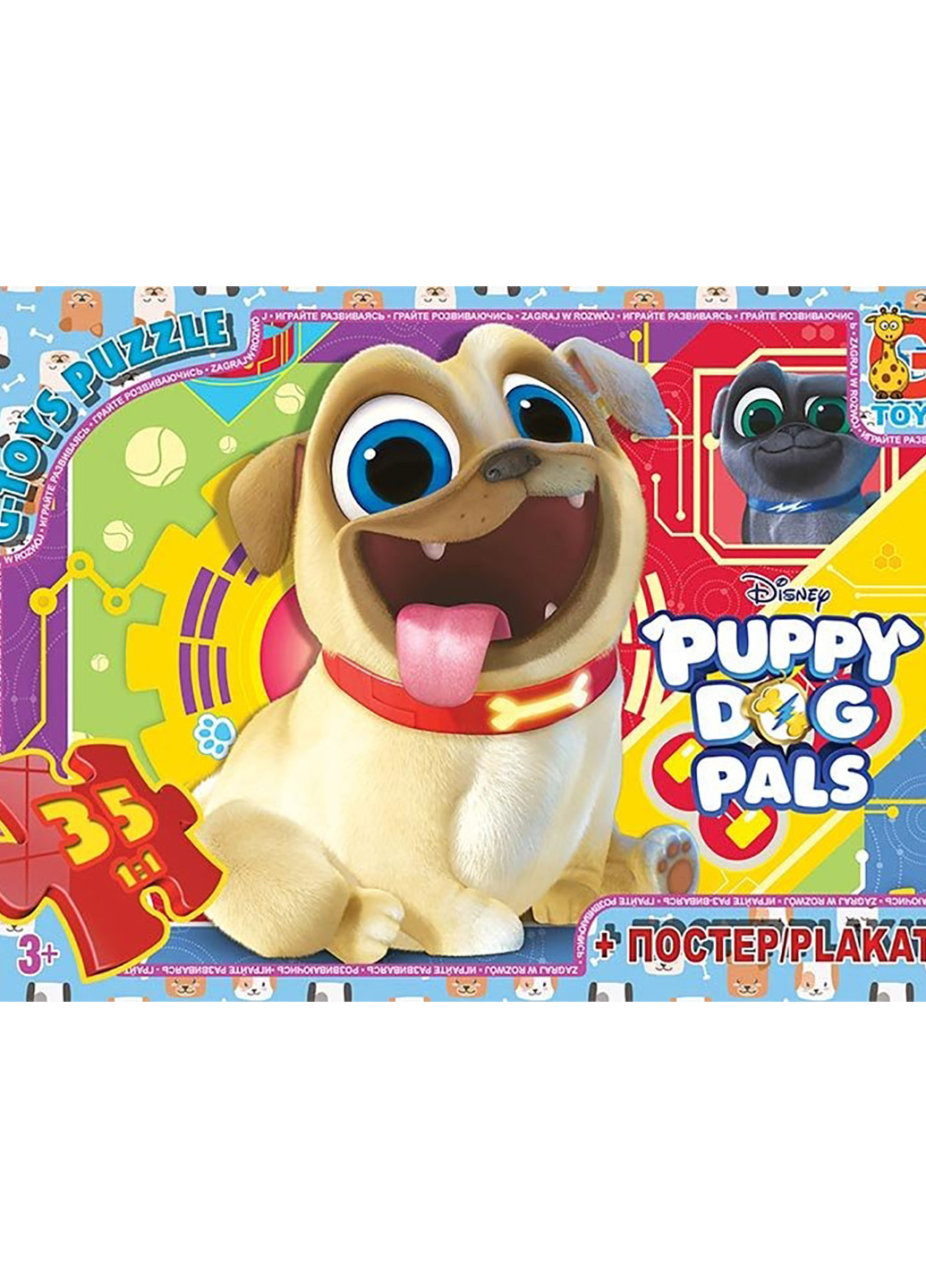 Пазлы из серии Веселые мопсы (Puppy Dog Pals), 35 эл. MD400 G-Toys (263674791)