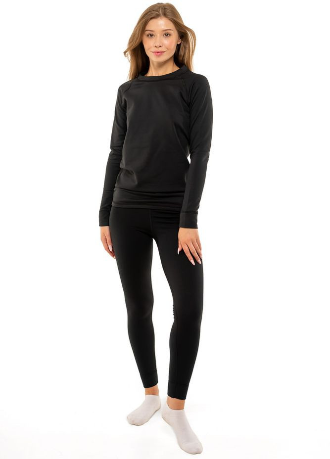 Женская термокофта с пониженной горловиной Черная ThermoX Alpina (263510709)