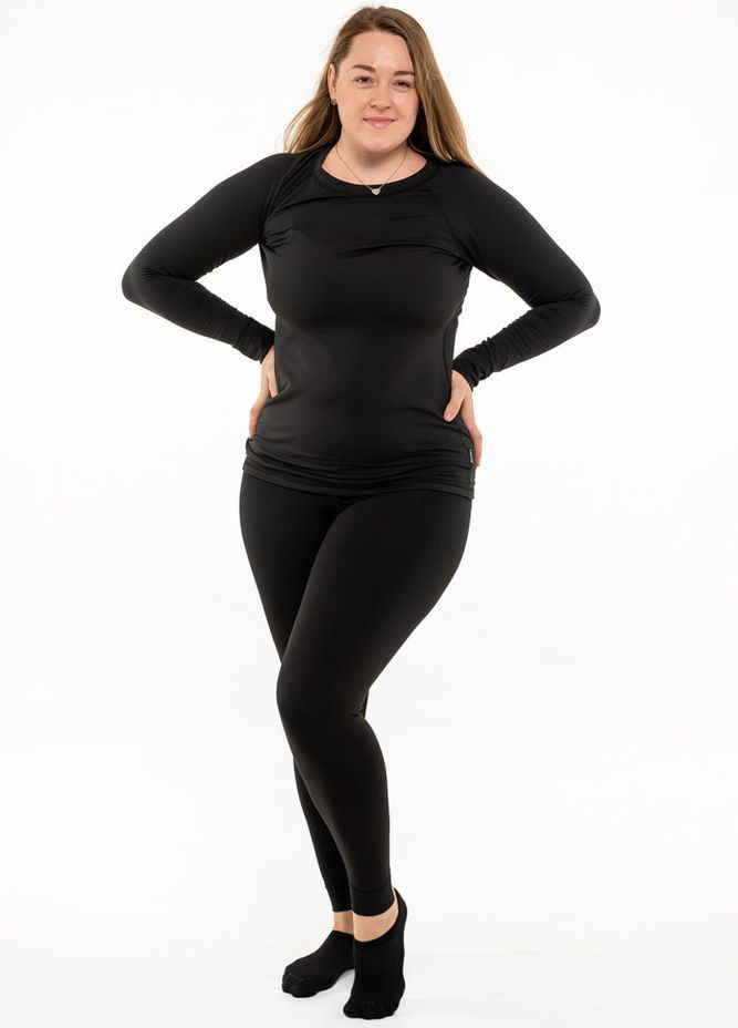 Женская термокофта с пониженной горловиной Черная ThermoX Alpina (263510709)