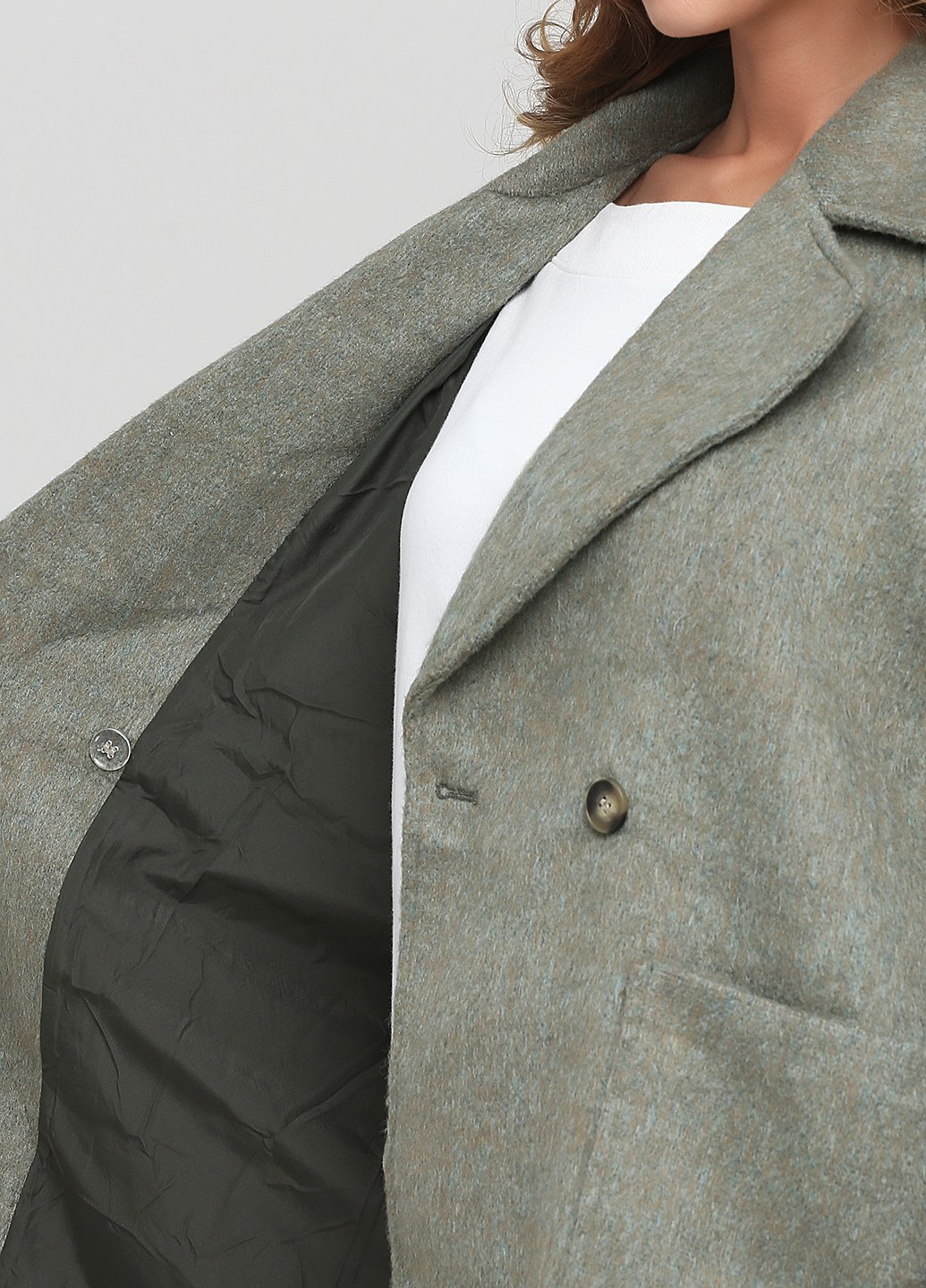 Оливковое (хаки) демисезонное Пальто H&M