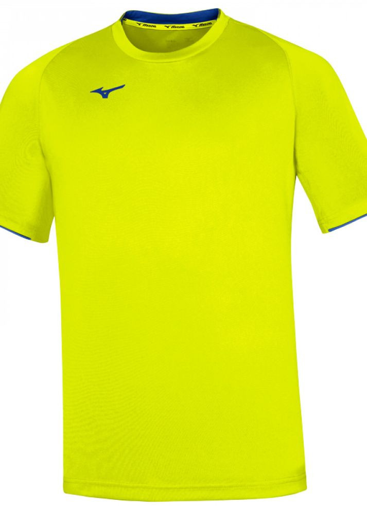 Желтая демисезонная детская футболка jr core ss tee black/yellow (152) Mizuno