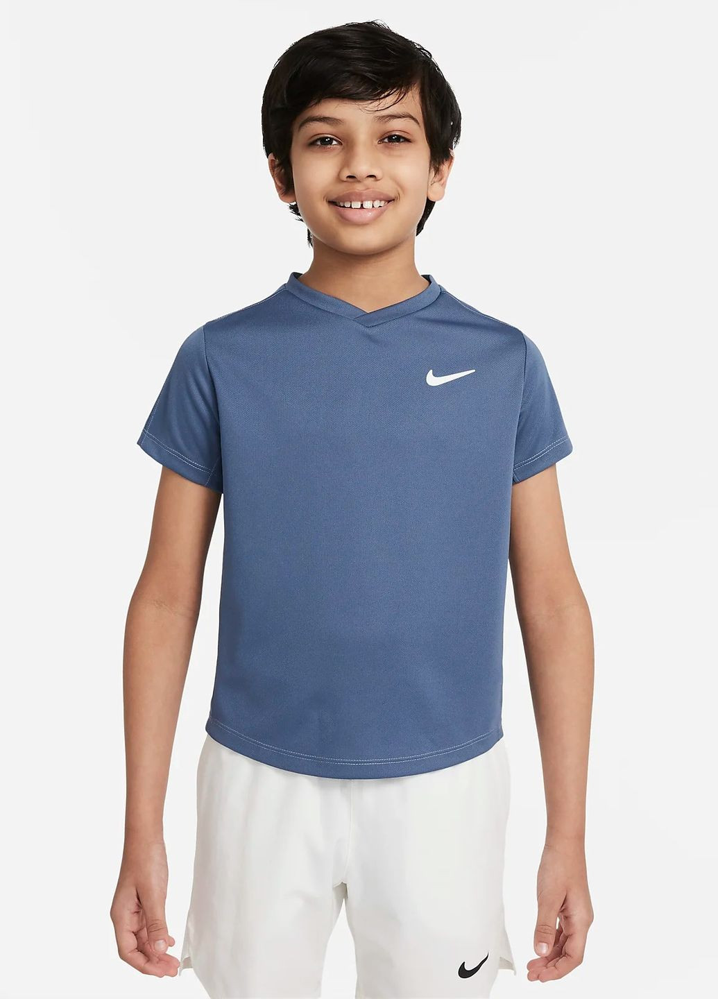 Синяя демисезонная футболка детская df victory ss top blue2 (l) Nike