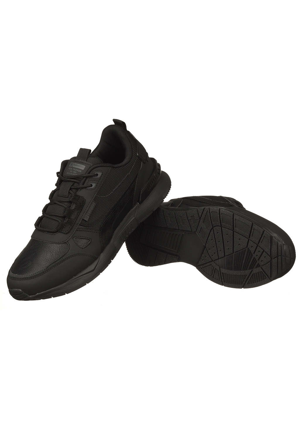 Черные демисезонные мужские кроссовки с искусственной кожи м7460-1с Baas