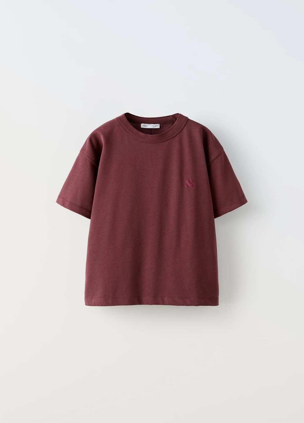 Бордовая летняя футболка Zara