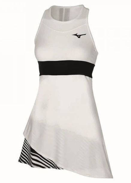 Белое спортивное платье женщин. printed dress white (s) Mizuno однотонное