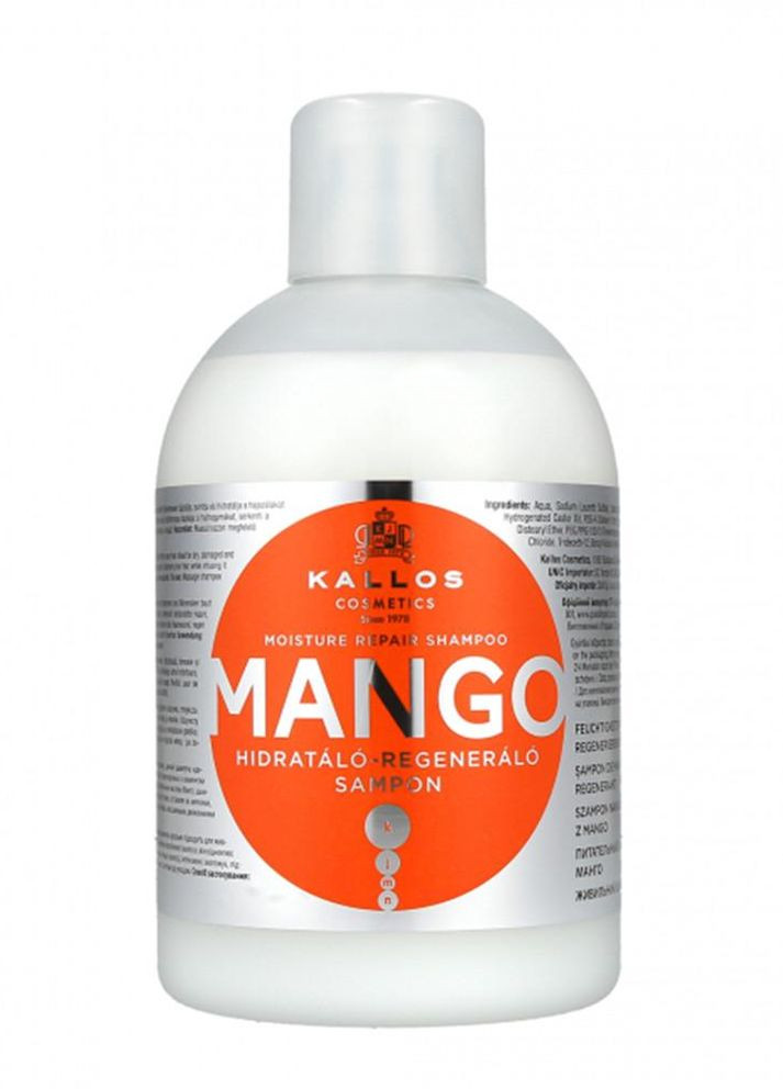 Шампунь для волосся зволожуючий Cosmetics Mango з олією манго 1 л Kallos (263606460)