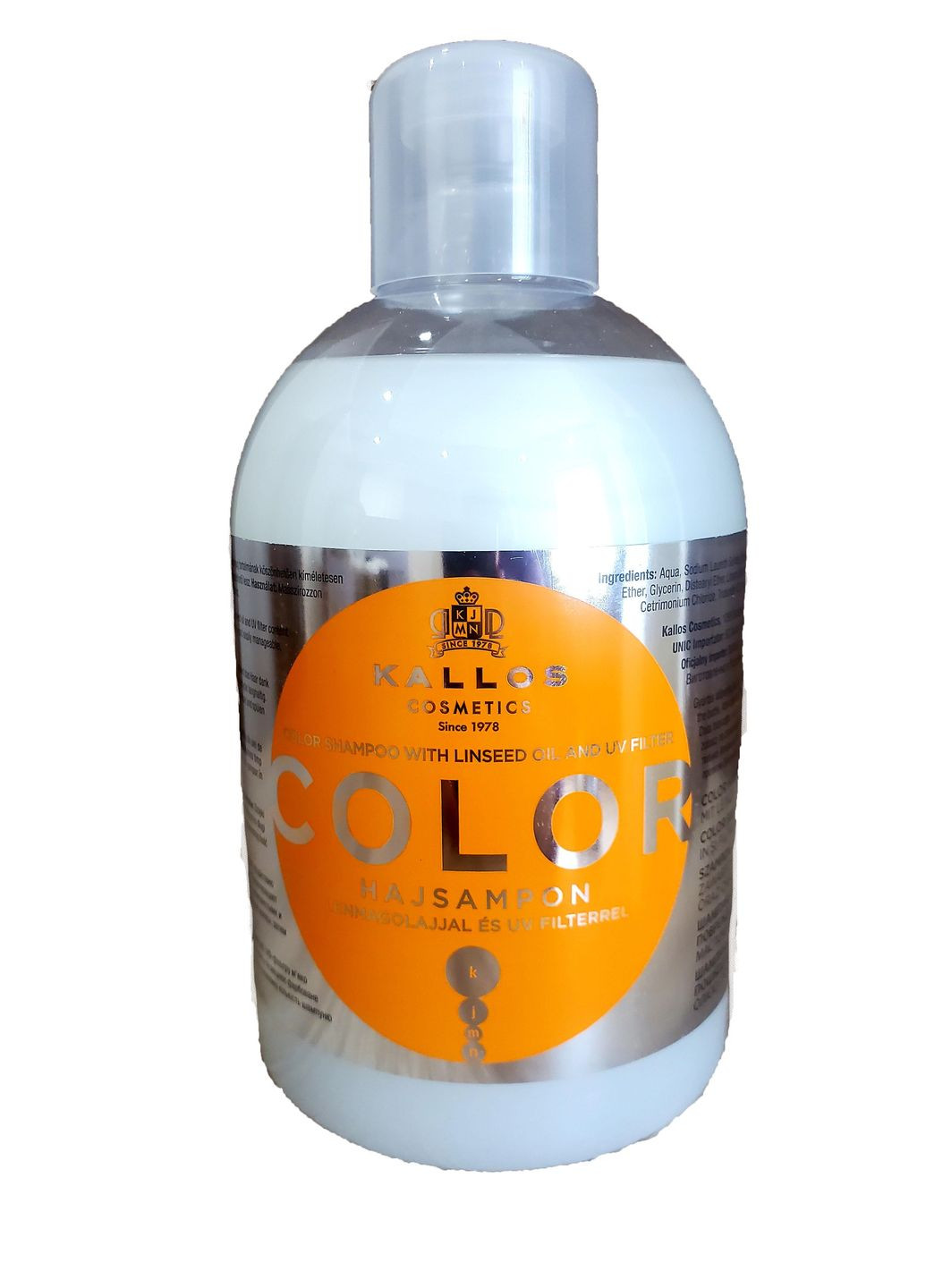 Шампунь для фарбованого та сухого волосся Cosmetics Color Shampoo With Linseed Oil 1 л Kallos (263606453)