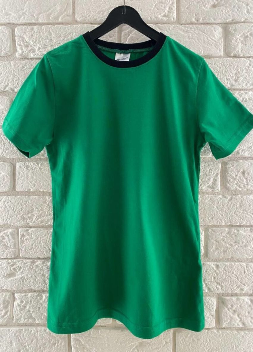 Зеленая демисезонная зеленая футболка базовая детская 146 TvoePolo