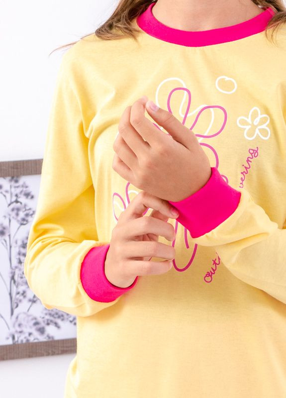 Желтая зимняя пижама для девочки (подростковая) Носи своє