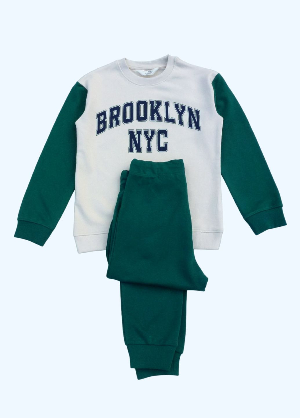 Спортивный костюм (свитшот+штаны) детский, двунитка,134-140 см, 9-10 р H&M (264028912)