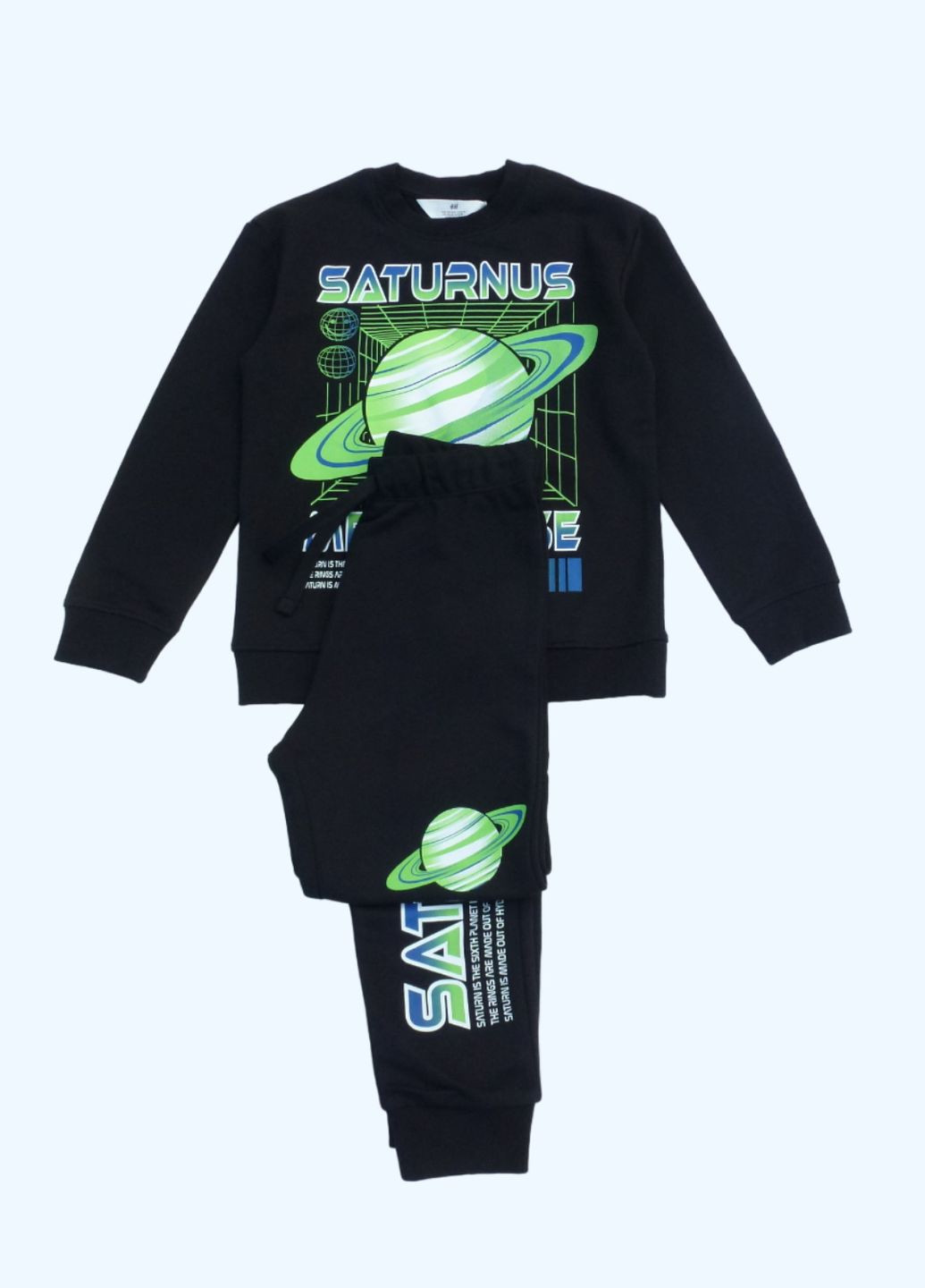 Спортивный костюм (свитшот+штаны) детский космический, двунитка, 128-134 см, 8-9 р H&M (264028906)