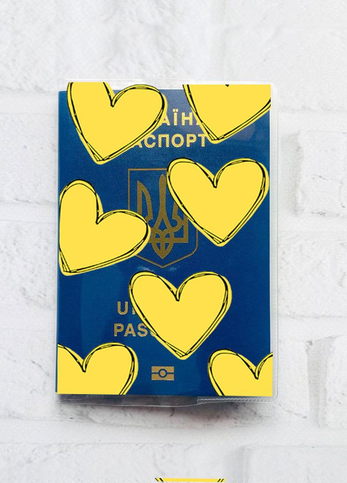 Обложка на паспорт книжку :: Сердечка желтые (патриотический принт 259) Creative (263689387)