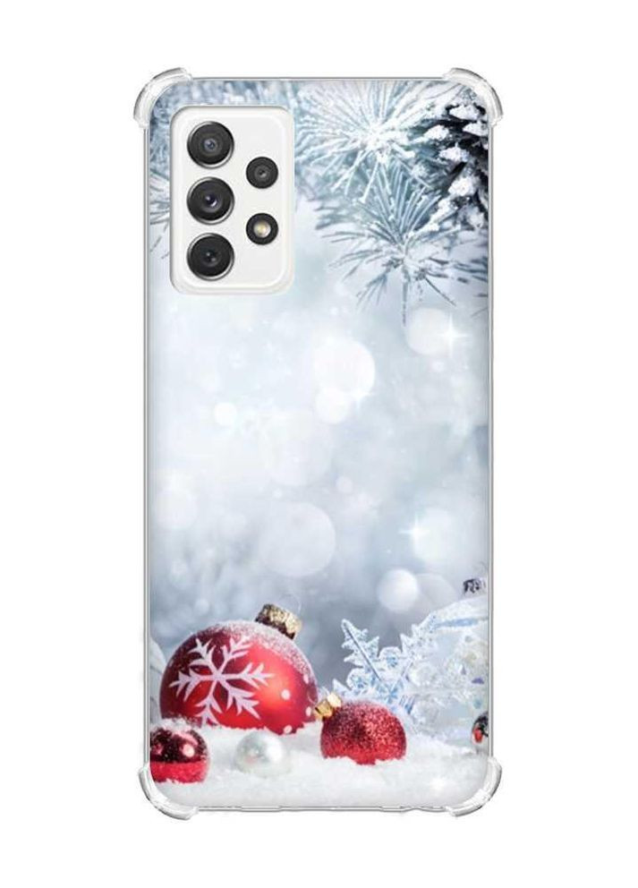 Чехол с утолщёнными углами на Samsung Galaxy A72 Красные шарики (новогодний принт 168) Creative (263688834)