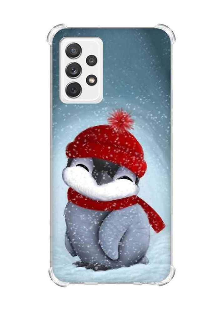 Чехол с утолщёнными углами на Samsung Galaxy A72 Пингвинёнок в шапочке (новогодний принт 157) Creative (263690539)