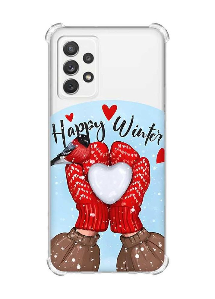 Чехол с утолщёнными углами на Samsung Galaxy A72 Снежок сердечко (новогодний принт 192) Creative (263689913)