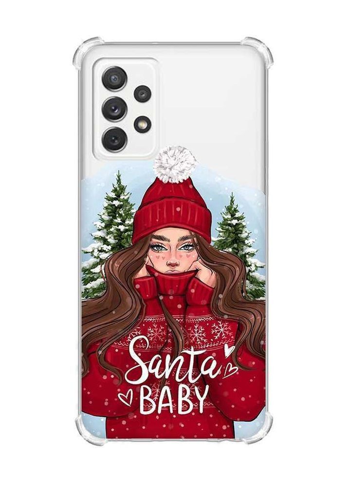 Чехол с утолщёнными углами на Samsung Galaxy A72 Девушка в красном (новогодний принт 189) Creative (263690054)