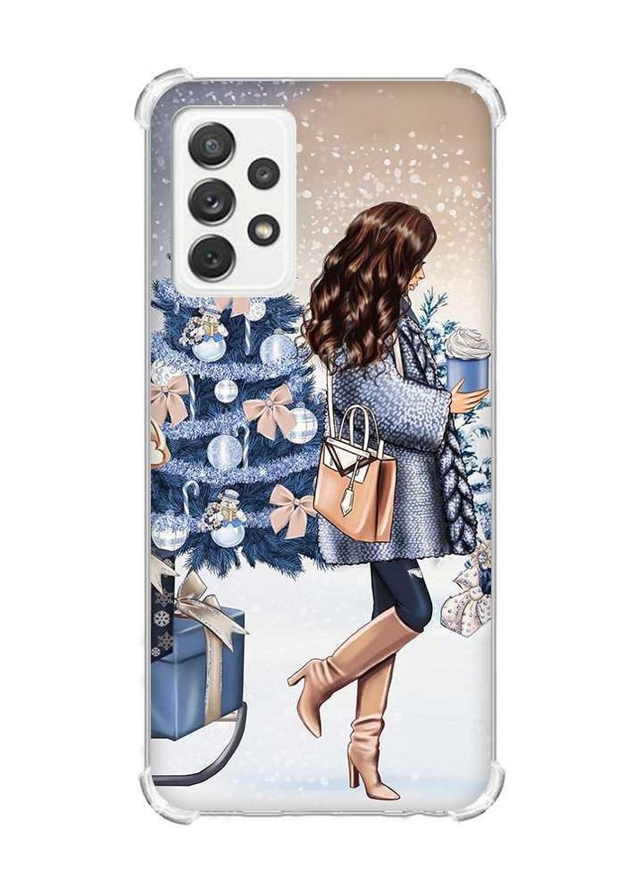 Чехол с утолщёнными углами на Samsung Galaxy A72 Новый Год. Девушка с подарками (принт 143) Creative (263688963)