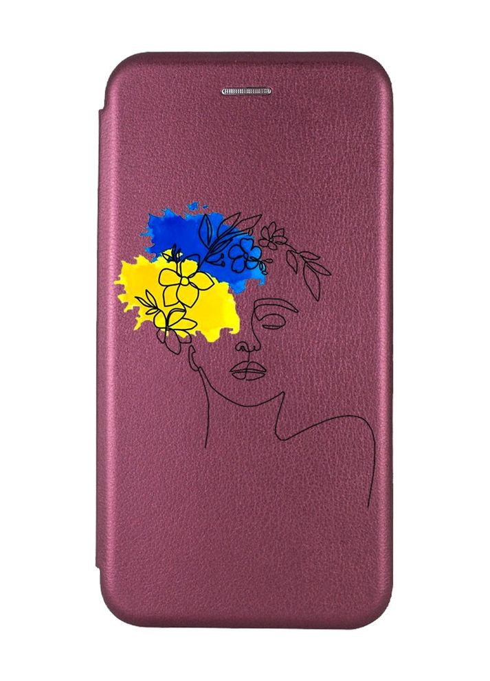 Чехол-книжка с рисунком для Samsung Galaxy M30s / М21 Бордовый :: Украинка Арт (принт 3) Creative (263698370)