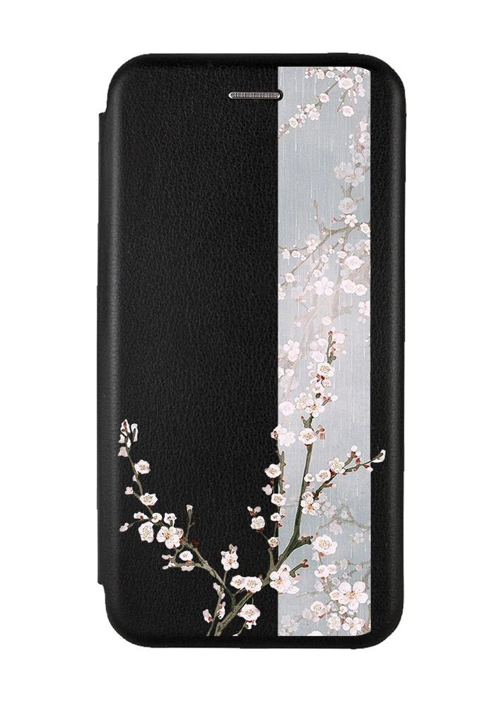 Чехол-книжка с рисунком для Samsung Galaxy A53 4G Черный :: Цветущая сакура (принт 285) Creative (263698995)