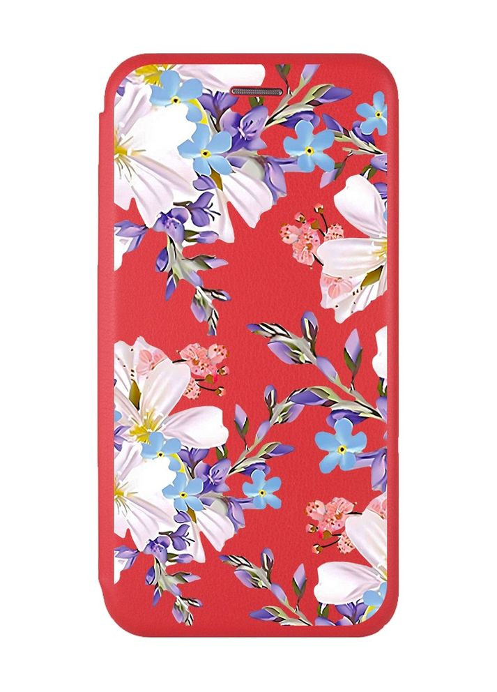 Чохол-книжка з малюнком для Samsung Galaxy A72 (A725) Червоний :: Квітковий малюнок (принт 272) Creative (263699224)