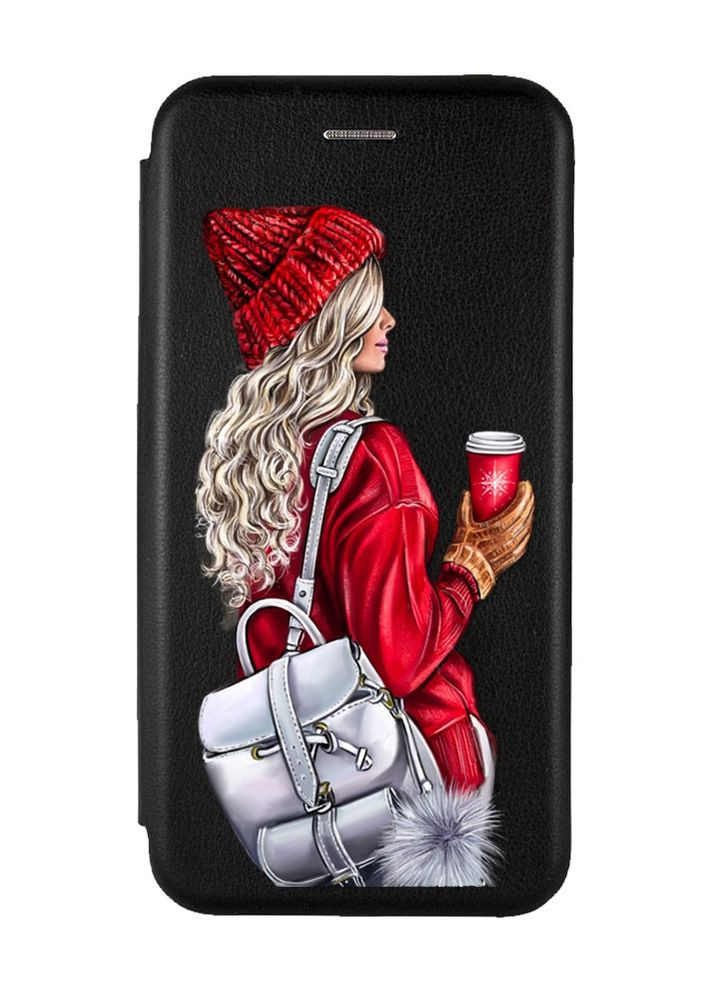 Чехол-книжка с рисунком для Samsung Galaxy A04E/ A042 Черный :: Девушка с рюкзаком (принт 9) Creative (263699139)