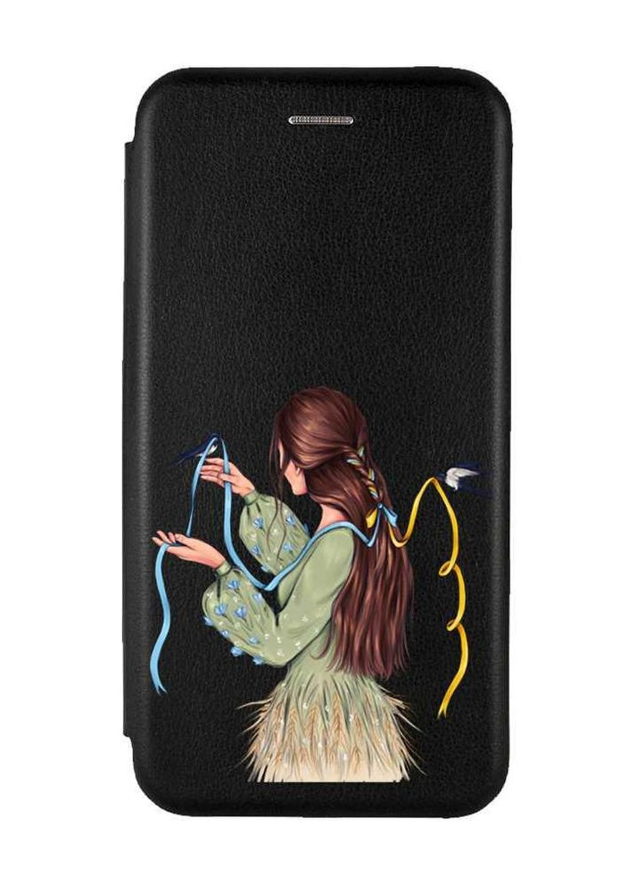 Чехол-книжка с рисунком для Xiaomi Redmi Note 9/10X Чёрный :: Девушка с ласточками (принт 16) Creative (263699048)