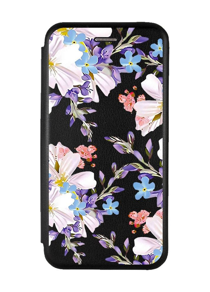 Чохол-книжка з малюнком для Samsung Galaxy A30 (2019) A305/A20 Чорний :: Квітковий малюнок (принт 272) Creative (263698345)