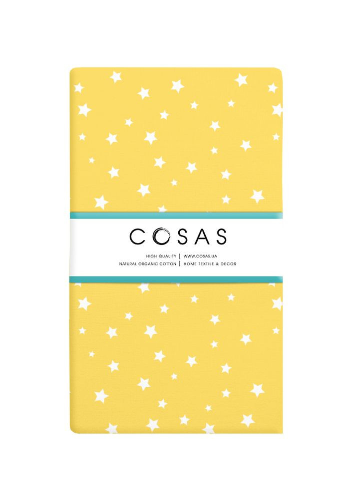 Простирадло на резинці в дитяче ліжечко 60х120 YELLOW STARFALL (4822052093528) Cosas (263694693)