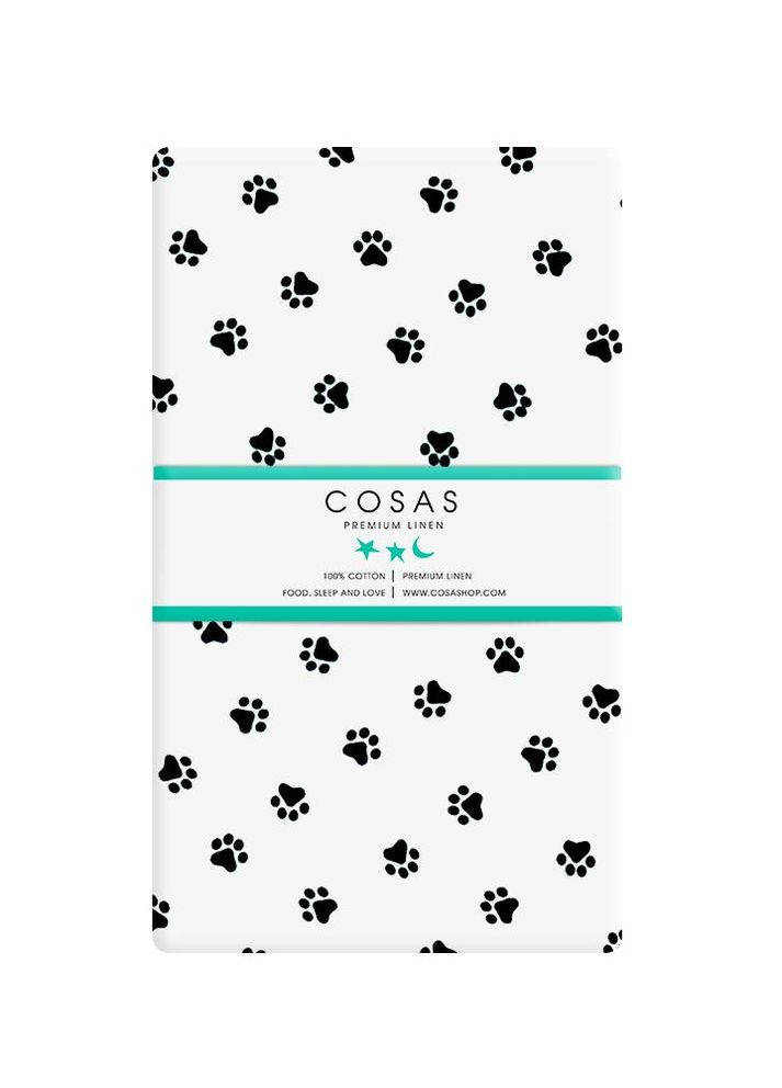 Набір простирадло на резинці 60х120 LIGHT BLUE PAWS (4822052086704) Cosas (263694750)
