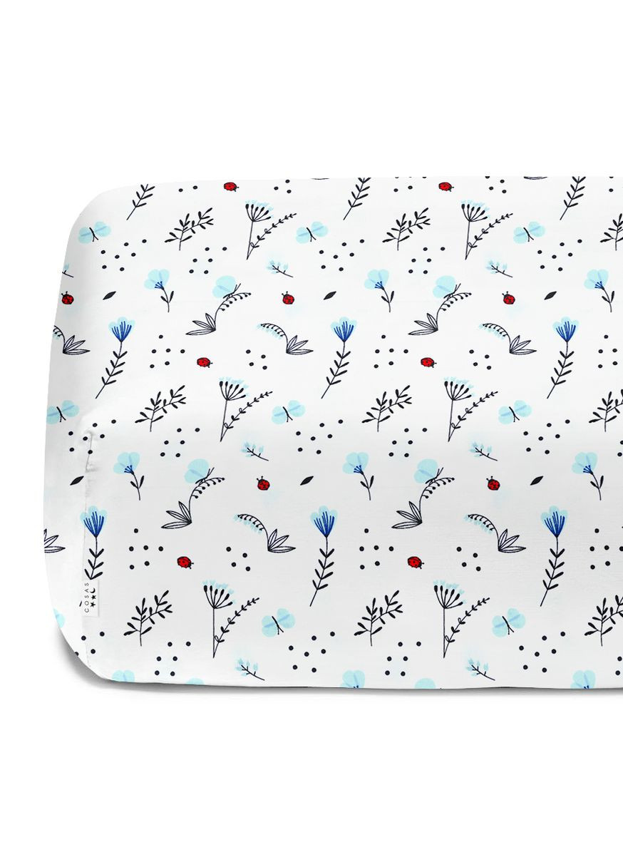 Простирадло на резинці 90х200 BLUE WILDFLOWERS (4822052097830) Cosas (263694691)