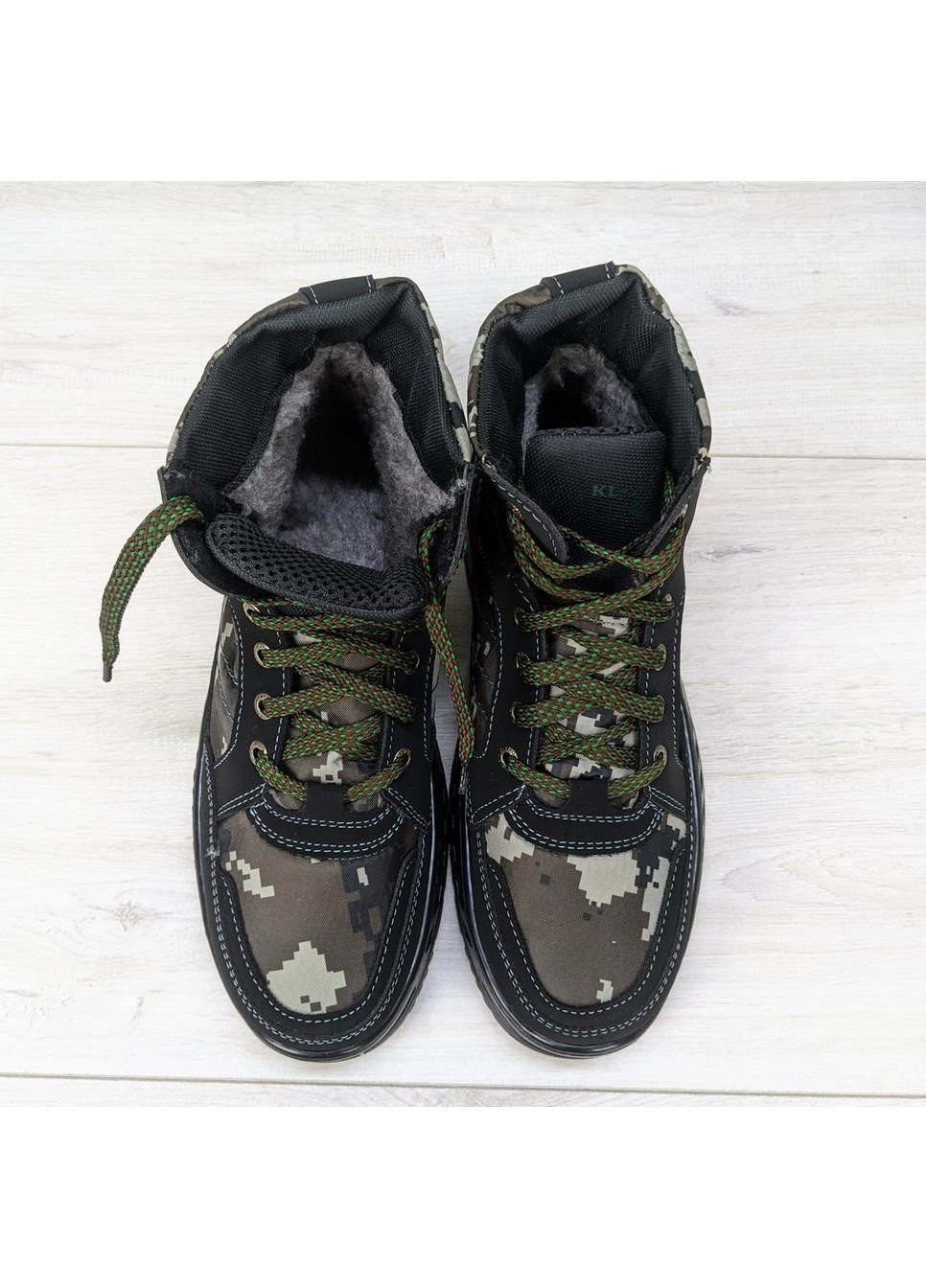 Черные зимние ботинки мужские зимние камуфляжные Kluchkovskyy
