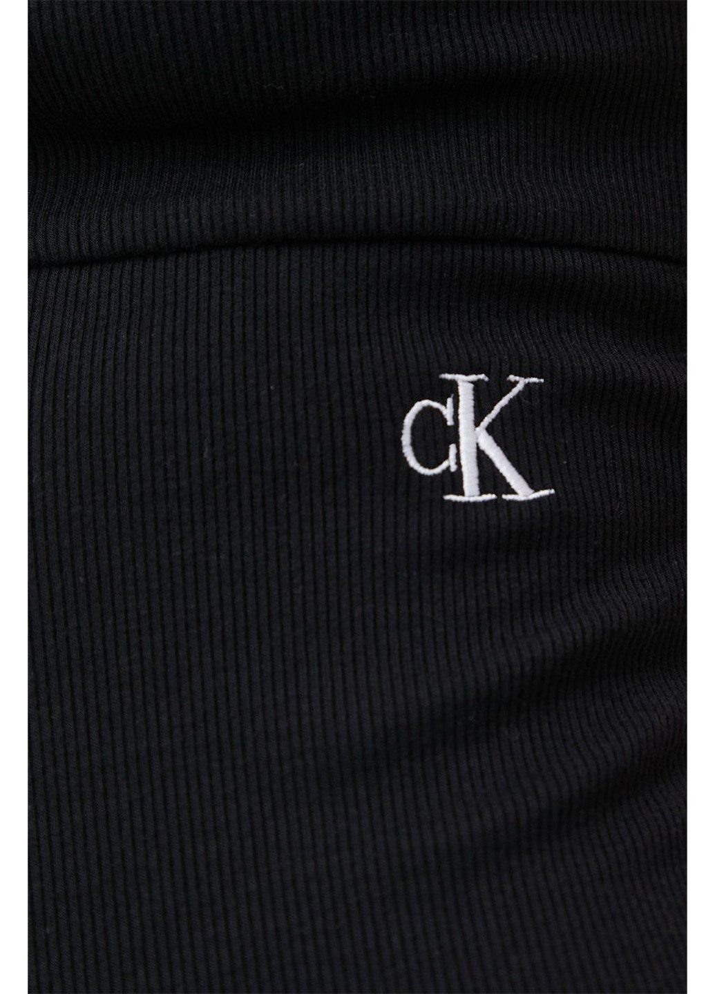 Черное кэжуал летнее мини платье jeans Calvin Klein однотонное