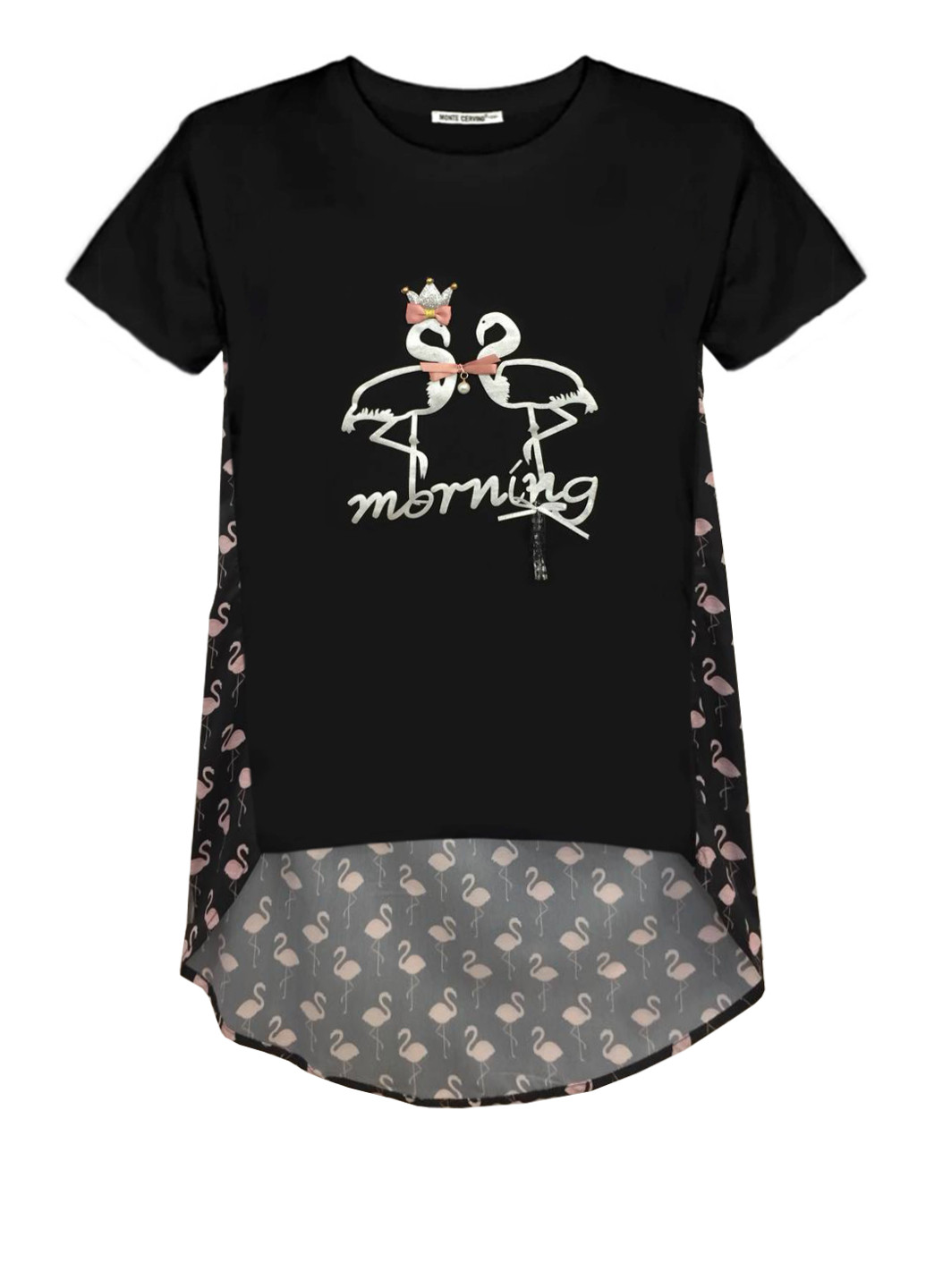 Черная летняя женская футболка с коротким рукавом Monte Cervino
