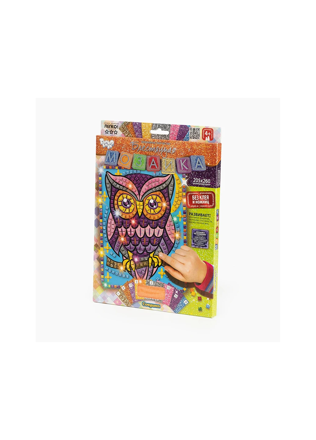 Набір для творчості Блискуча мозаїка Совушка БМ-02-08 Danko Toys (263930653)