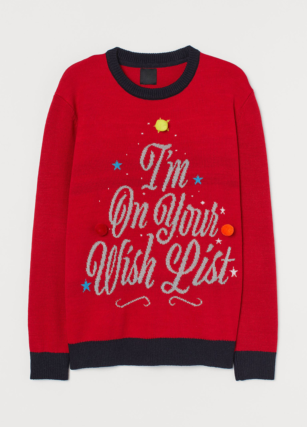 Червоний демісезонний светр з принтом H&M