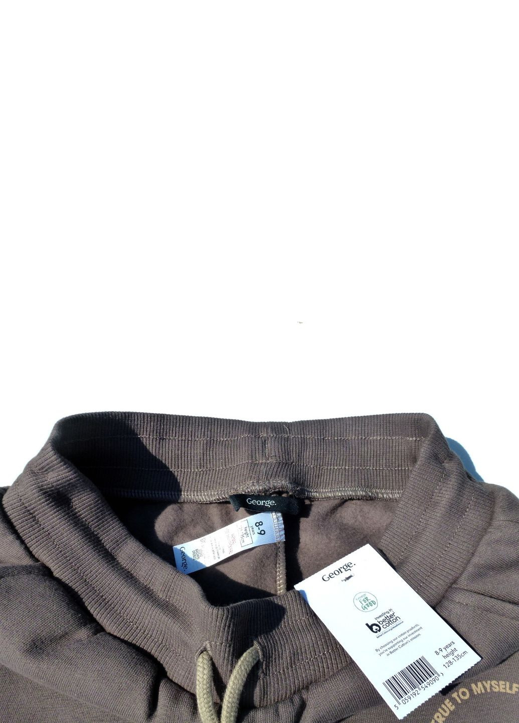Теплый спортивный костюм (худые+штаны) с контрастным лого, 128-134 см, 8-9 р. George (264028936)