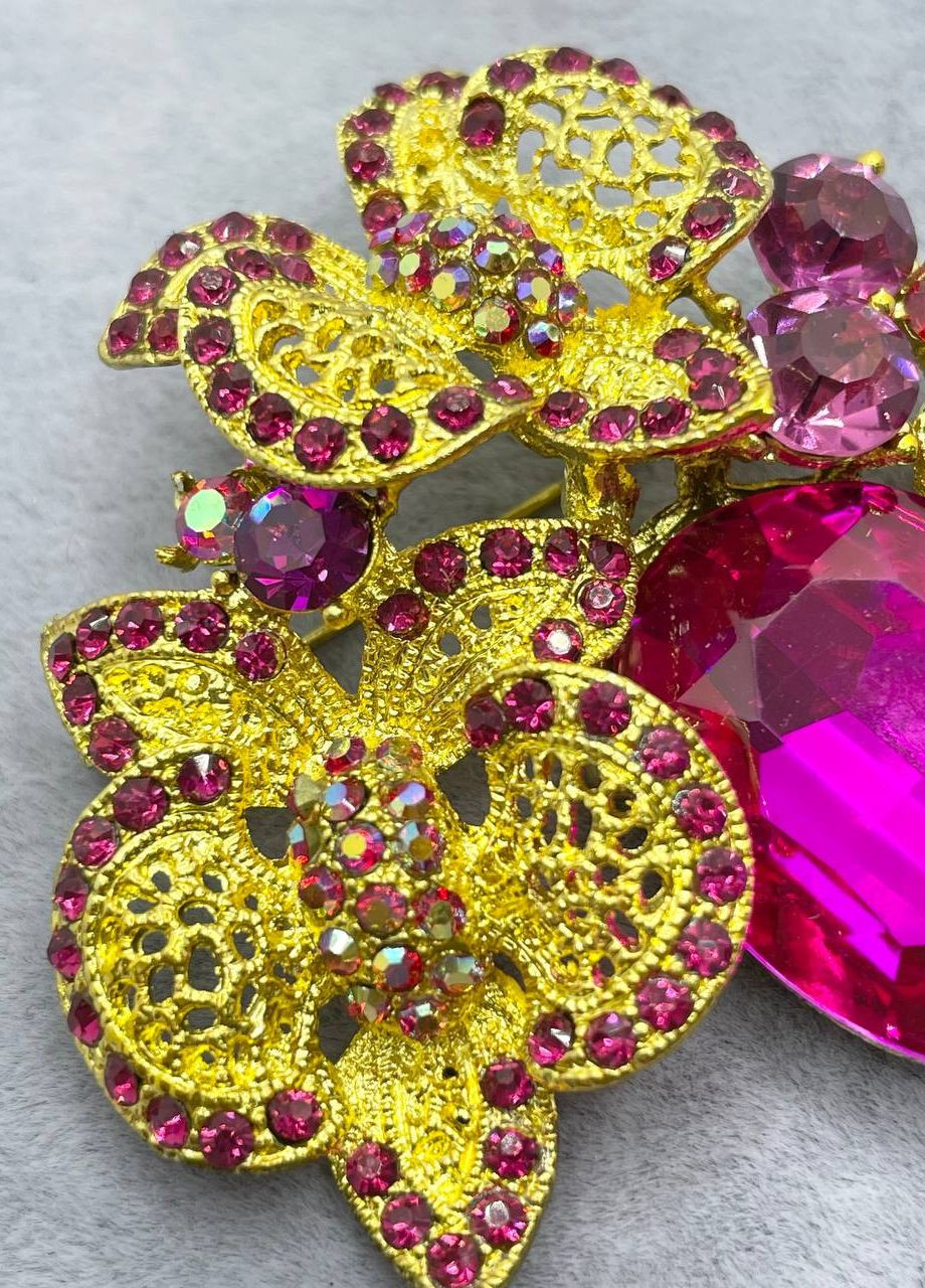 Брошка металлическая орхидея No Brand (263948256)