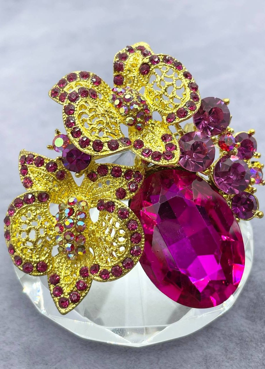 Брошка металлическая орхидея No Brand (263948256)