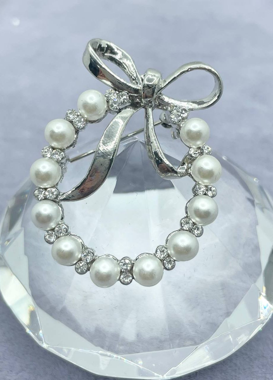 Брошка металлическая с бантиком No Brand (263948303)