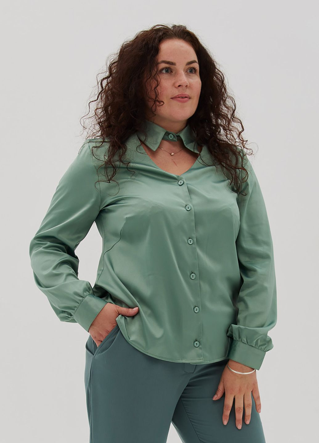 Зеленая демисезонная блуза aila Garne