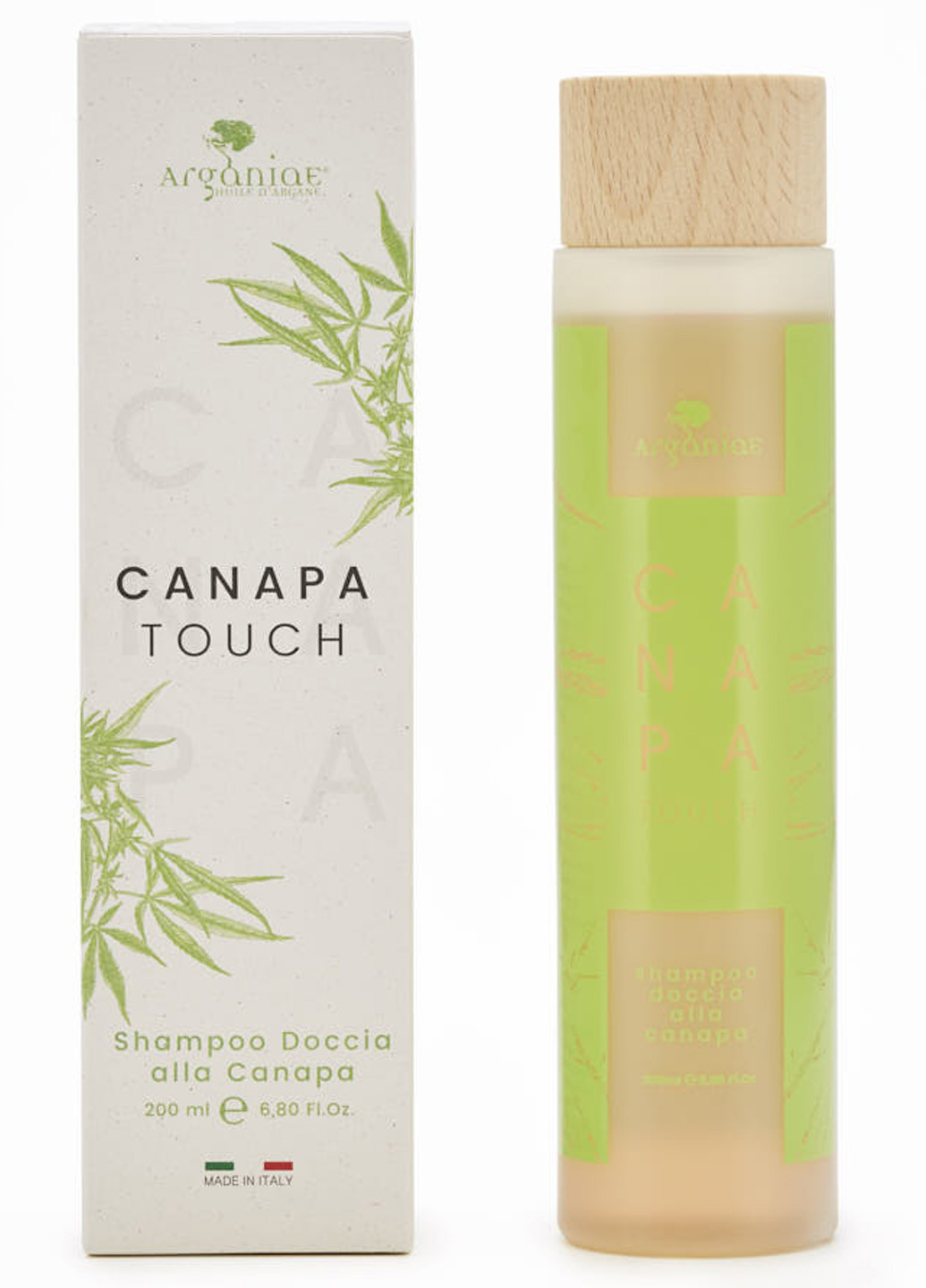 Конопляный Стимулирующий Шампунь Canapa Touch для Ванны и Душа Волосы и Кожа 200мл CA005 Arganiae (264074275)