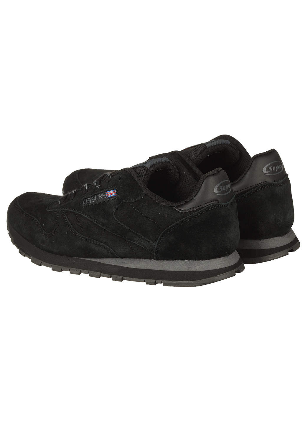 Черные демисезонные мужские кроссовки из замши a2599-1 Supo