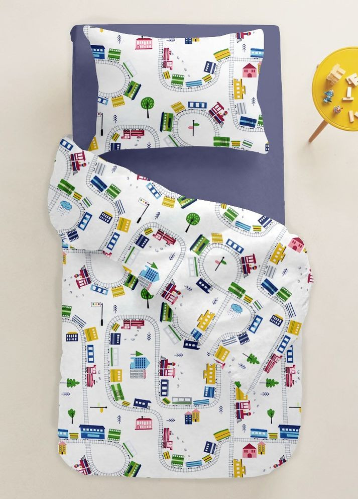 Підліткова постіль з простирадлом на резинці RAILWAY (4822052090510) Cosas (264189193)