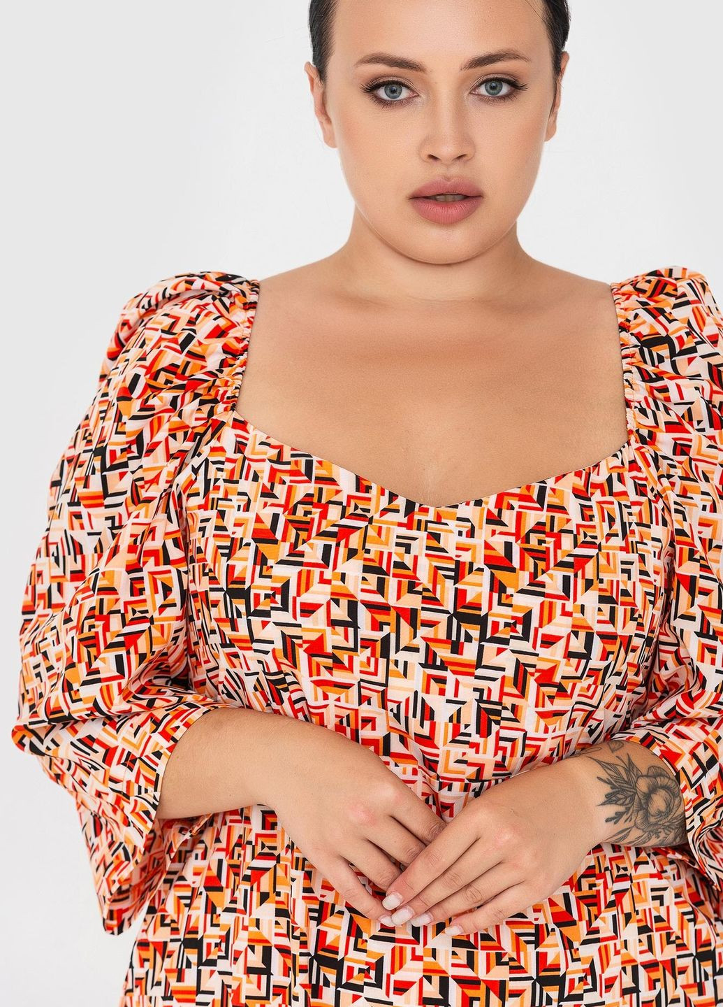 Оранжевое кэжуал платье narine Garne однотонное