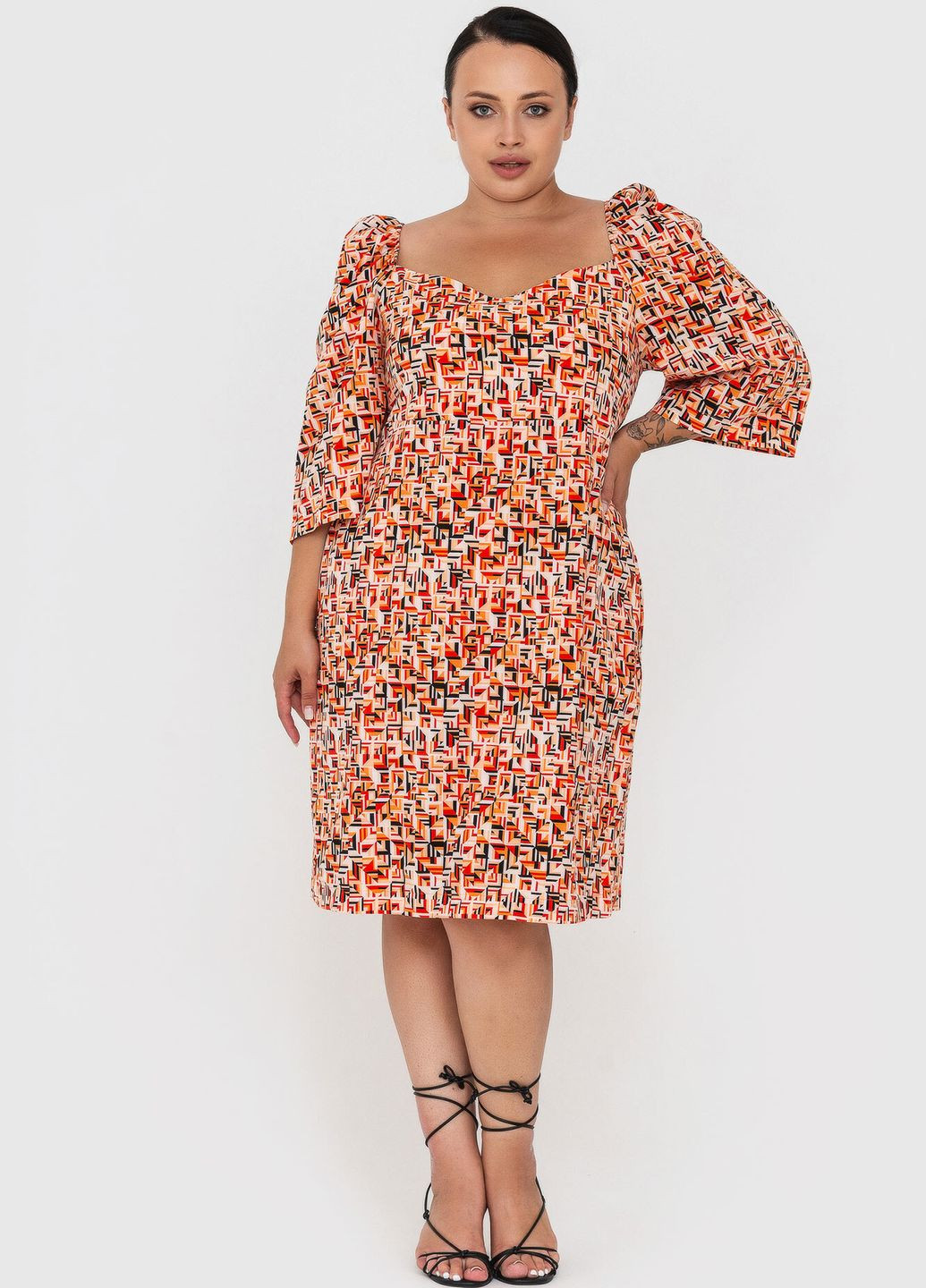 Оранжевое кэжуал платье narine Garne однотонное