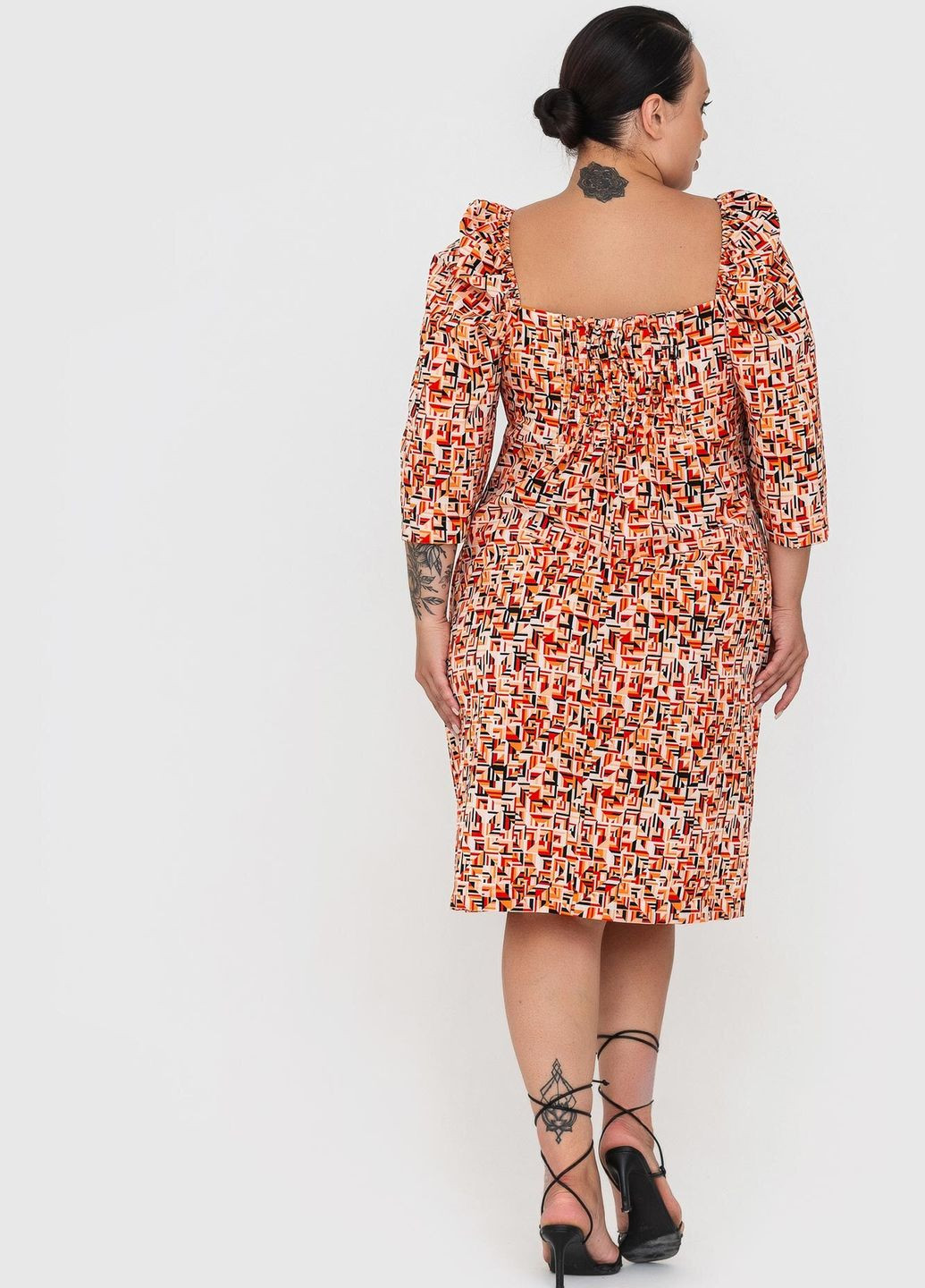 Оранжевое кэжуал платье narine Garne однотонное